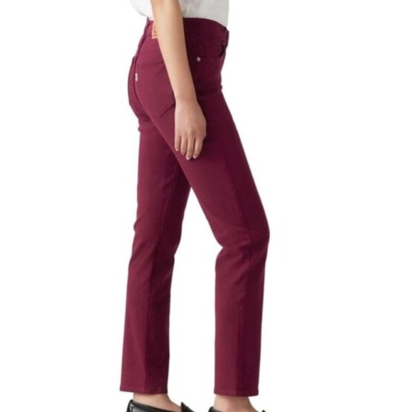 Levi’s | Women's Magenta 505 Straight Chino Pants Jeans, zip/button closure, 10 - Picture 11 of 14